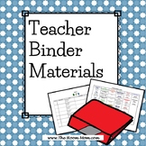 Teacher Binder Materials-- Logs, Class News, Curriculum Templates (freebie)