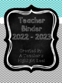 Teacher Binder - Mission Organization Chalkboard & Gray/Te