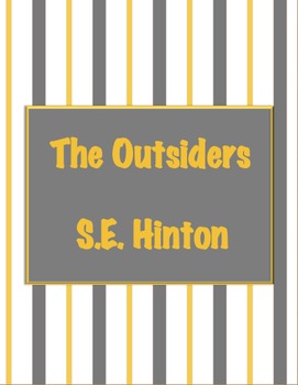 Preview of Teacher Binder Pages- The Outsiders or Other: Grey and Gold Stripes