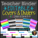Teacher Binder Planner Editable Cover Pages and Dividers C