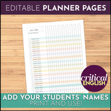 Teacher Binder Printables Student Checklist
