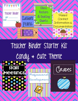 Teacher Binder Starter Kit {Candy & Cute Theme} by Smith Science and Lit