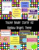 Teacher Binder Starter Kit {Rainbow Brights Theme}