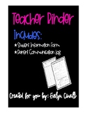 Teacher Binder: Student information Form and Parent Commun