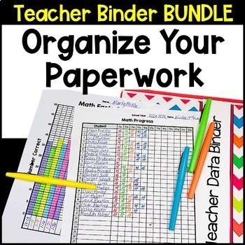 Preview of Teacher Binder and Lesson Planner with Checklists and Forms Organization Bundle