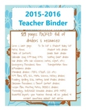 Teacher Binder {blue and brown flower theme} new for this 