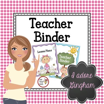 Preview of Teacher Binder in GINGHAM