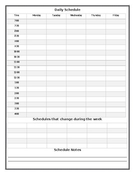 Preview of Teacher Planner: Build-a-Planner: Daily Schedule (editable)