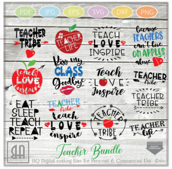Download Teacher Bundle SVG - Teach svg - Teacher appreciation ...
