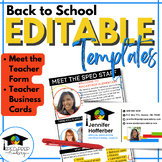 Teacher Business Cards and Meet the Teacher Templates [Bac
