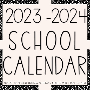 Preview of Teacher Calendar 2023-2024 | Editable Digital Printable | Yearly Updates