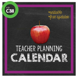 Teacher Planning Calendar