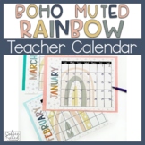 Teacher Calendar Blank Calendar Boho Rainbow