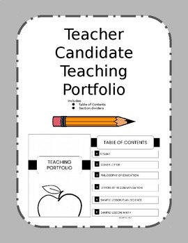 Preview of Teacher Candidate Teaching Portfolio