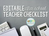 Teacher Checklist (Editable)