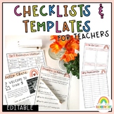 Teacher Checklists and forms | Back to School | Neutral Bl