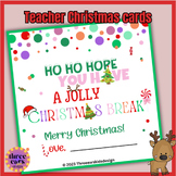 Teacher Christmas Cards for Students / Holiday Gift tags f