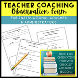 Teacher Coaching Form for Administrators and Instructional