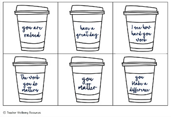 Preview of Teacher Coffee Cup Affirmations
