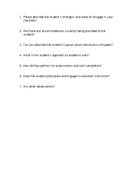 Preview of Teacher Concerns Interview Template