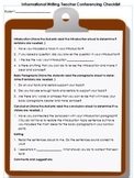 Teacher Conference Informational Writing Checklist