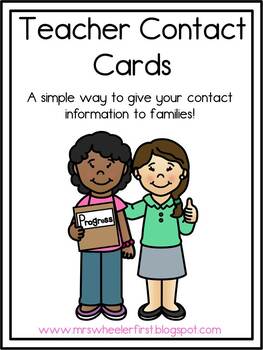 Preview of Teacher Contact Cards-EDITABLE!