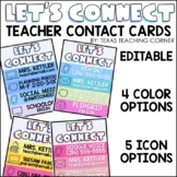 Teacher Contact Cards - EDITABLE