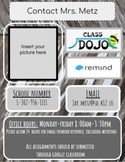 Teacher Contact Info | Google Slide Template | Editable