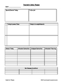 Teacher Daily Planner Page