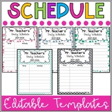 Daily Classroom Schedule Template (Editable - 6 Cute Design Schemes)
