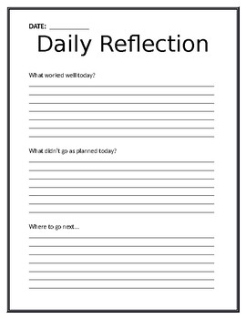 Teacher Daily Self-Reflection by TeachingwithMissKoehler | TpT