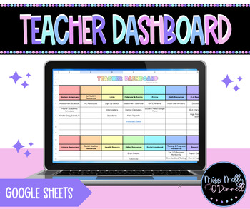 Preview of Teacher Dashboard Template | Google Sheets Planner | Classroom Organization