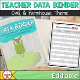 Teacher Data Binder Editable | Farmhouse and Owl Theme