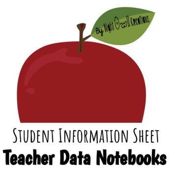 Preview of Teacher Data Notebook Student Information Sheet