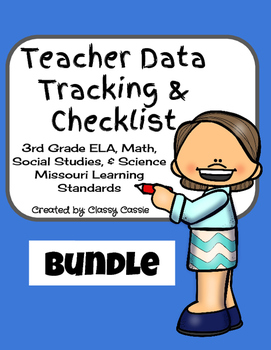 Preview of Teacher Data Tracking & Checklist Bundle Missouri Learning Standards 3rd Grade