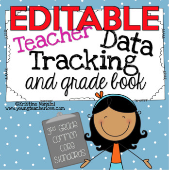 Preview of Teacher Data Tracking and Grade Book - 3rd Grade Common Core ELA Math