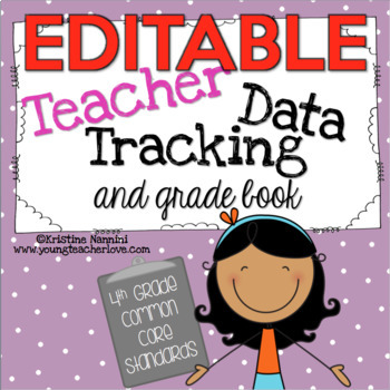 Preview of Teacher Data Tracking and Grade Book - 4th Grade ELA and Math - EDITABLE