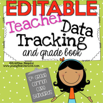 Preview of Teacher Data Tracking and Grade Book - 5th Grade ELA and Math - EDITABLE