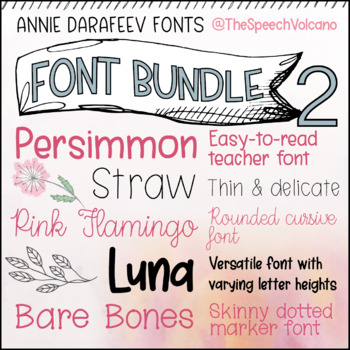 Preview of Commercial Teacher-Designer Font Bundle 2 - English/Spanish/French- 5 Fonts