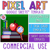 Teacher Desk Commercial Use Pixel Art Template for Google Sheets
