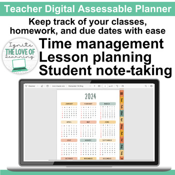 Preview of Teacher Digital Assessable Planner | SPED Teacher | Classroom Management | Lesso