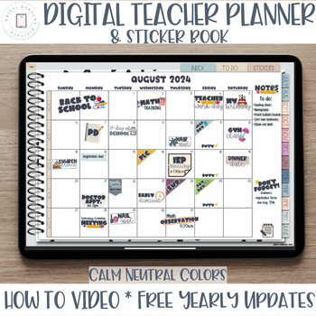 Preview of Teacher Digital Planner - Ipad planner - Digital Lesson Planner 2024-2025