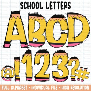 Back to School Alphabet Doodle Letters Graphic by YO Design · Creative  Fabrica