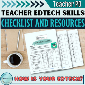 Preview of FREE Teacher Tech Skills Assessment Checklist and Teacher PD Resource List