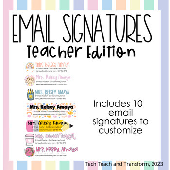 Preview of Teacher Email Signatures (10 DESIGNS)
