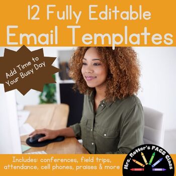 Preview of Teacher Email Templates: Twelve (12) Communication & Support Editable Templates