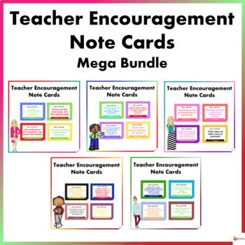 Preview of Teacher Encouragement Note Cards Mega Bundle