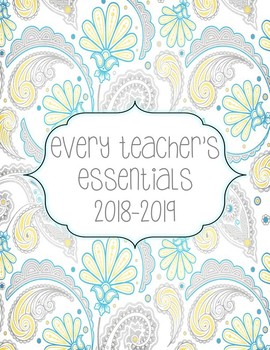 Preview of Teacher Essentials: 2021-2022 Planner, Organizer, Gradebook (Yellow and Gray)