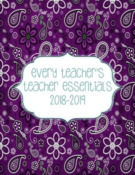 Preview of Teacher Essentials: 2021-2022 Planner, Organizer, Gradebook (blue/purple/teal)