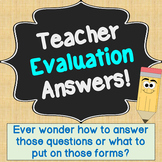Teacher Evaluation Questions with Answers and Teacher Obse
